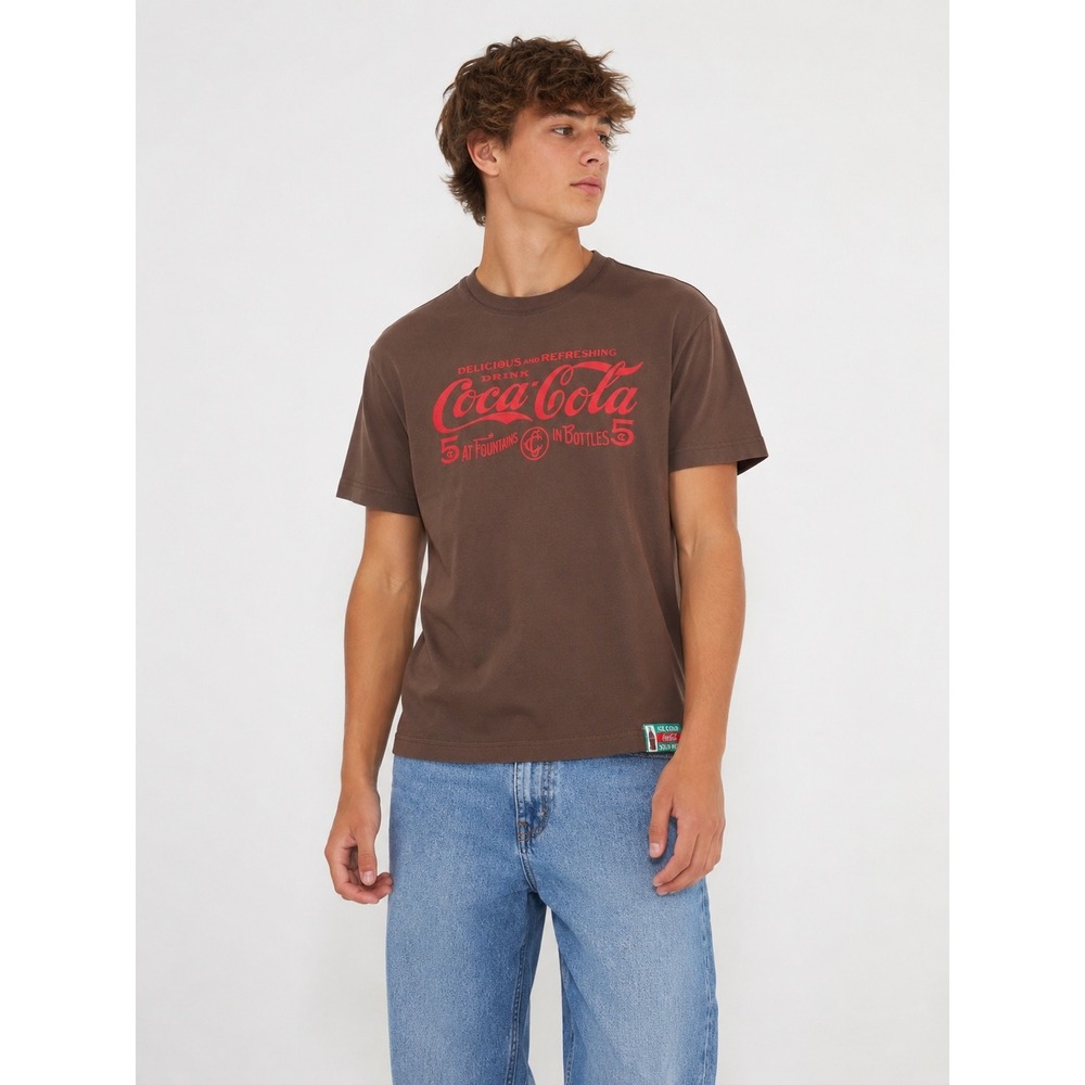 PacSun Coca-Cola T Shirt Medium Brown Red Vintage Graphic Tee Retro Streetwear